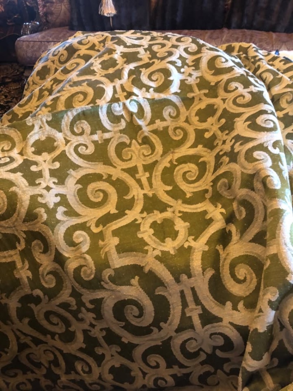 Beautiful drapery, upholstery fabric. Over 7 yards new!